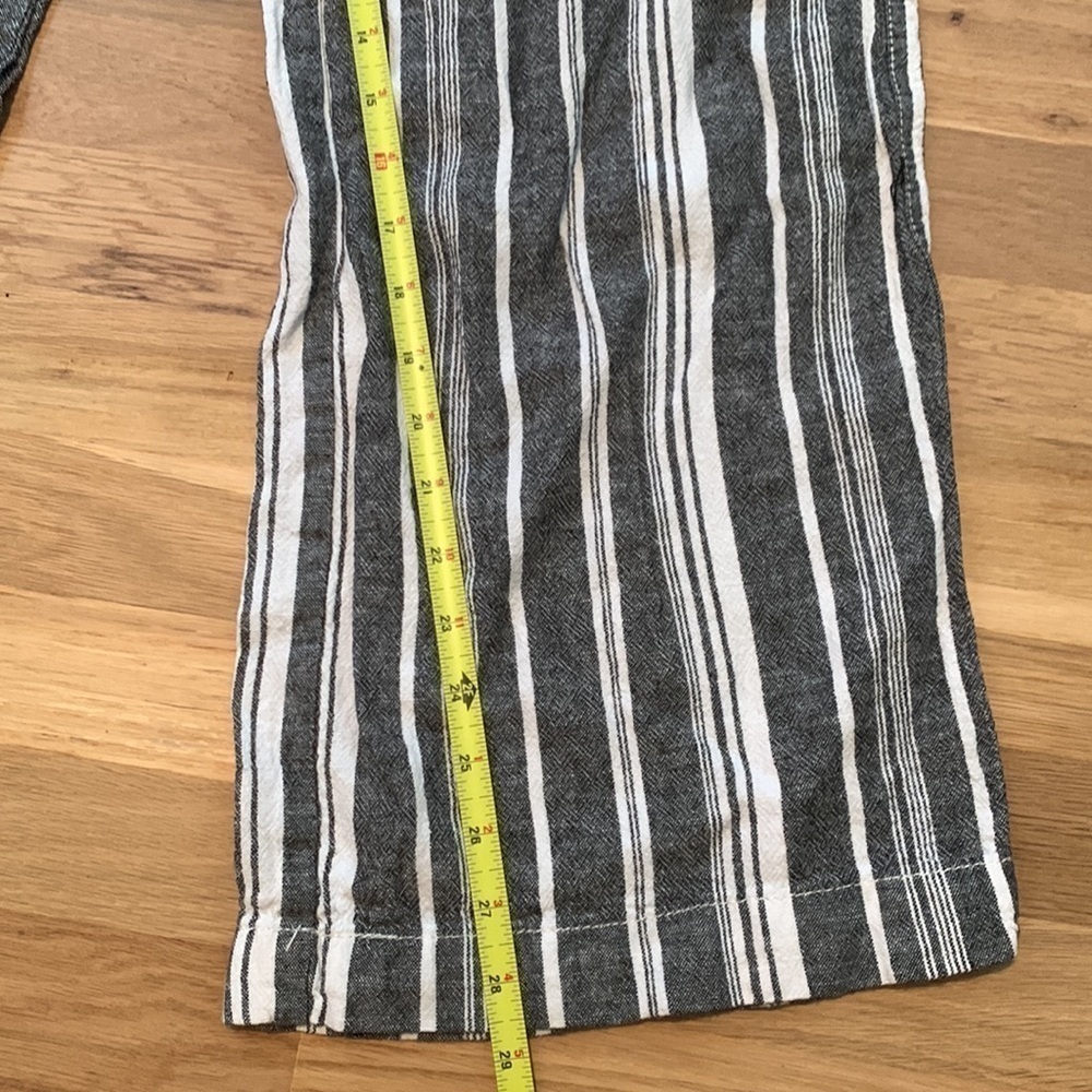 Briggs Linen Blend Elastic Waist Wide Leg Stripped Pants Blue & White Women’s L - Picture 10 of 16